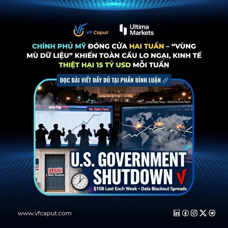 Chính phủ Mỹ đóng cửa hai tuần – “vùng mù dữ liệu” khiến toàn cầu lo ngại, kinh tế thiệt hại 15 tỷ USD mỗi tuần