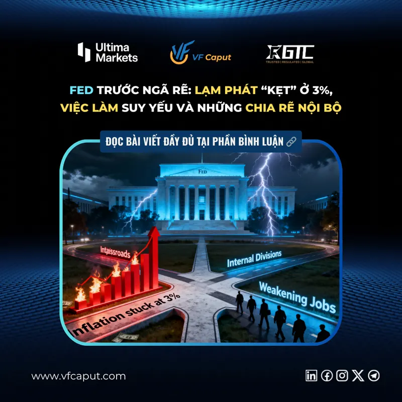 Fed trước ngã rẽ: Lạm phát “kẹt” ở 3%, việc làm suy yếu và những chia rẽ nội bộ
